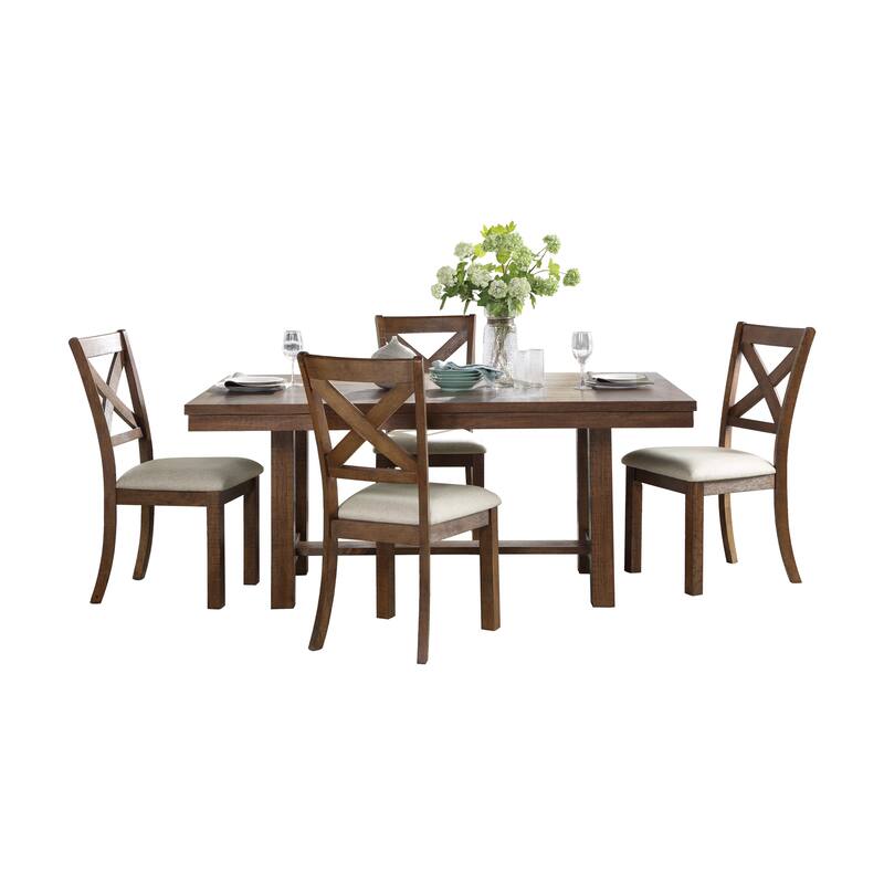 Crocus 5-Piece Dining Set - Brown