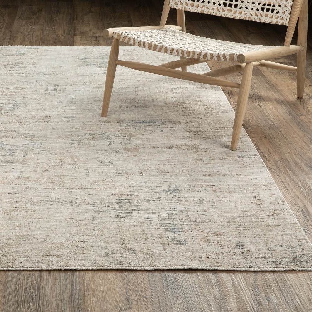 Sienna Distressed Abstract Beige/ Grey Area Rug