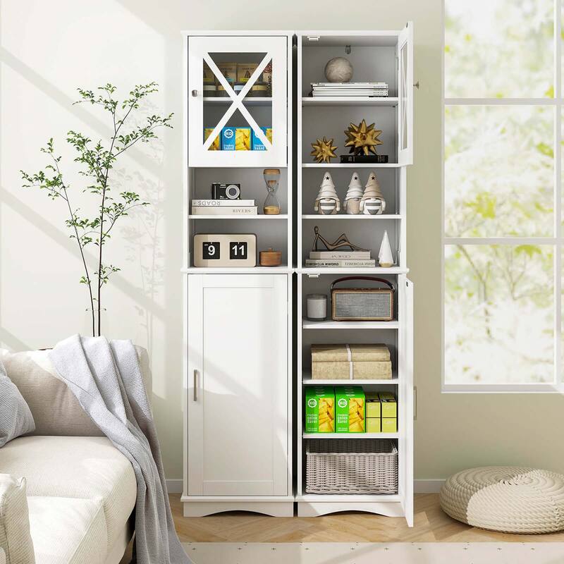 Costway 67" Tall Bathroom Cabinet Freestanding Storage Cabinet with 5 - See Details