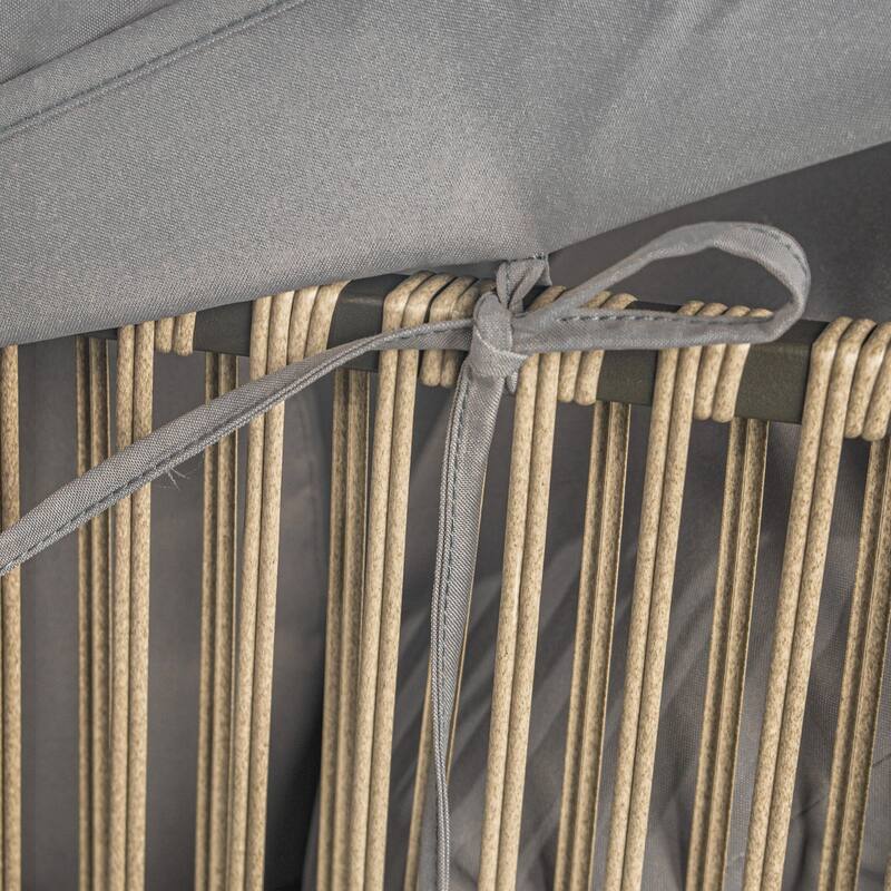 57" Outdoor Patio Daybed Rattan Daybed