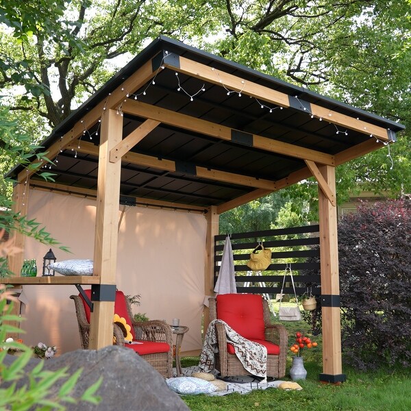 Cozywor 12 ft. x 10 ft. Solid Cedar Wood Outdoor Patio