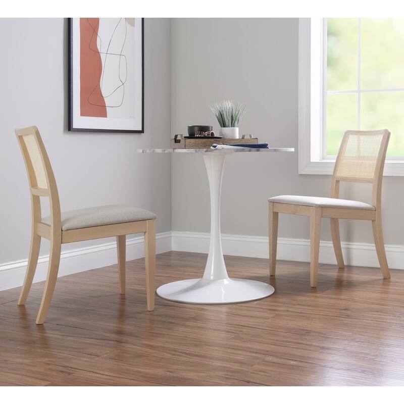 Linon Birkner Solid Wood Rattan Dining Chair