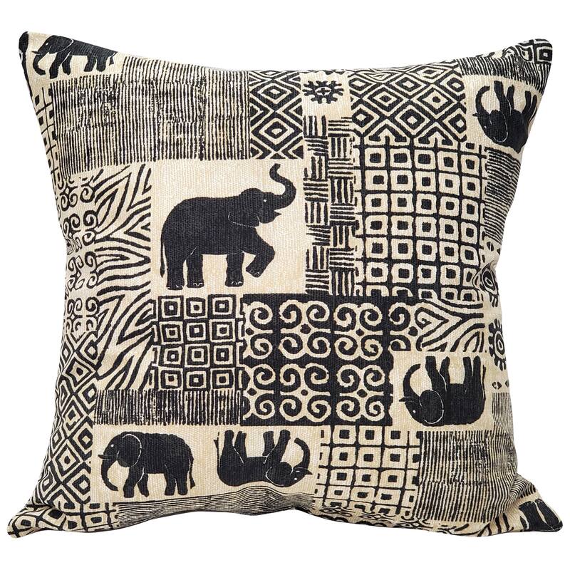 Zakouma Elephant 20x20 Throw Pillow - Feather Down