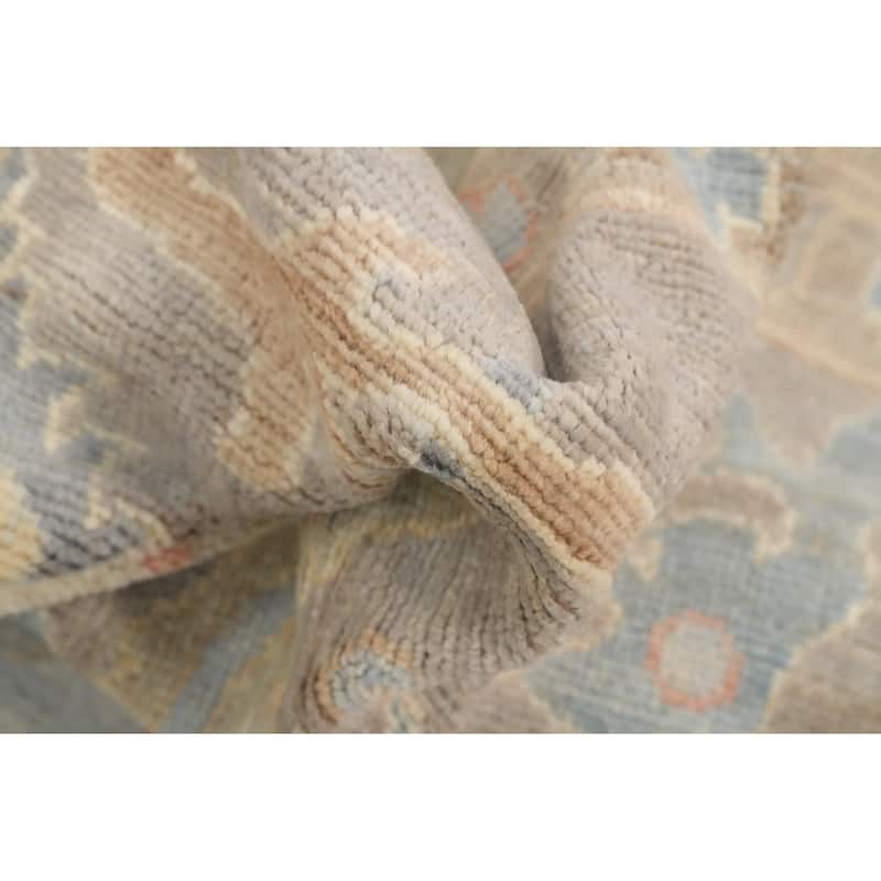 Hand Knotted Oriental 100% Wool Carpet Transitional All-Over Greys & Charcoal Oushak Area Rug - 10' 0'' X 8' 0''