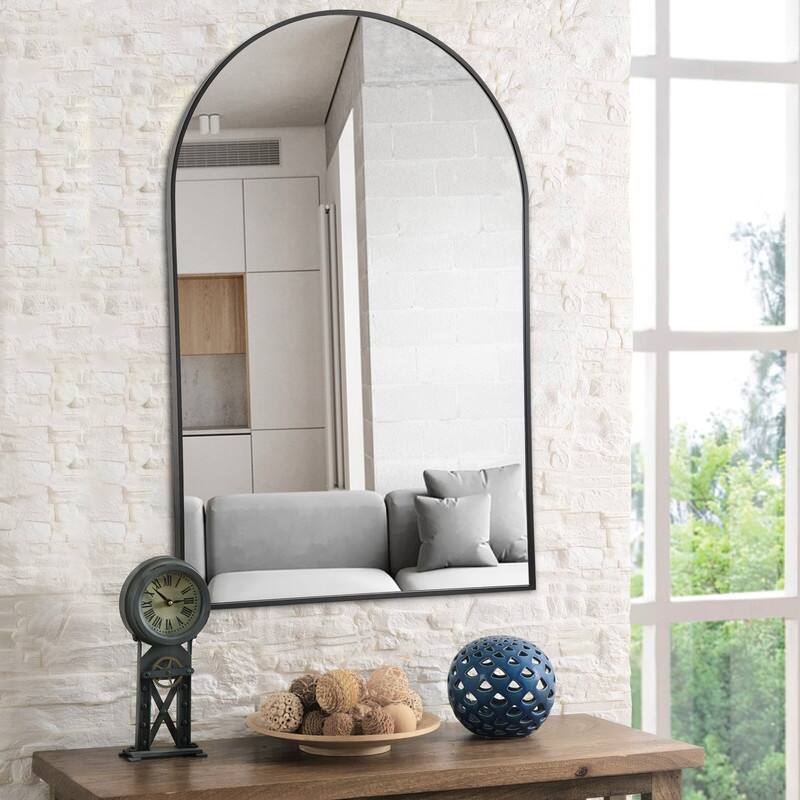 Arch Bathroom Wall Mirror Large Metal Frame Wall Mounted Mirror for Bedroom Living Room Dresser Entryway Decor