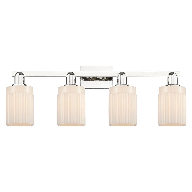 Innovations Lighting 716-4W-11-32 Hadley Vanity Hadley 4 Light 32" - Polished Nickel / Matte White
