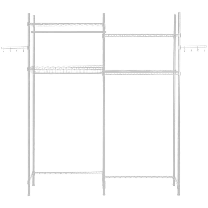 Adjustable Laundry Room Storage Shelf Over Washer and Dryer Sturdy Carbon Steel Organizer Rack - White-4 Tier