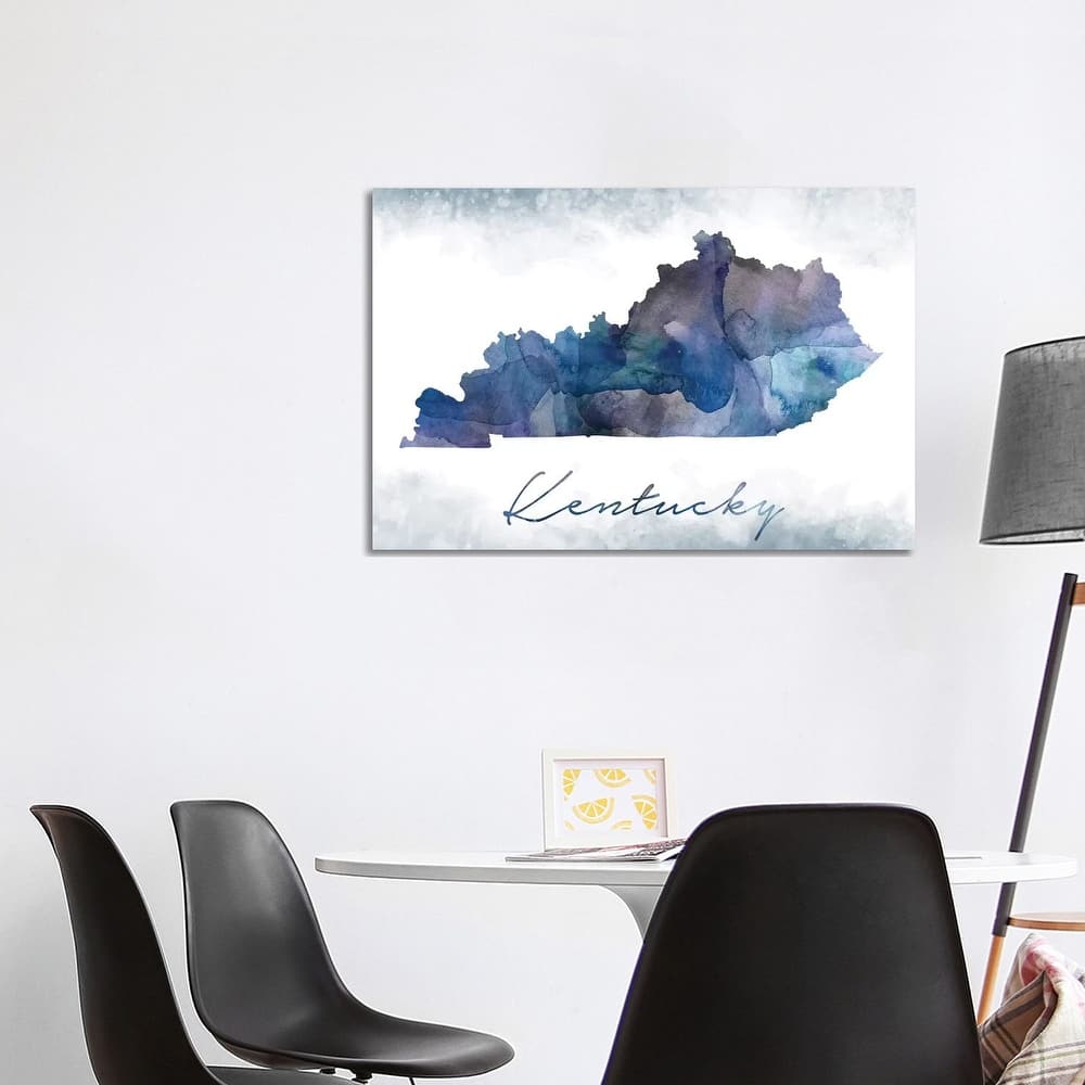 iCanvas "Kentucky State Bluish" by WallDecorAddict Canvas Print