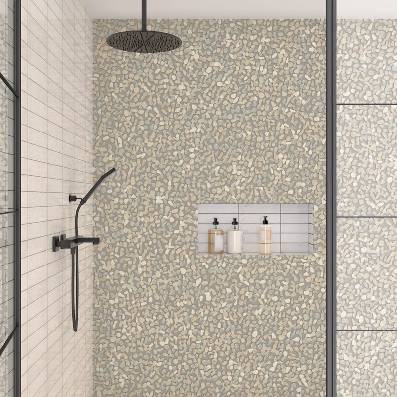 Daltile Pebble Oasis Natural Stone Flat Pebble Mosaic 12" x 12" (11 PC per Carton) (10.78 SQFT per Carton)