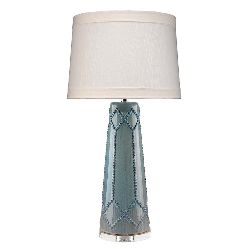 Jamie Young Hobnail Ceramic Table Lamp with Linen Shade