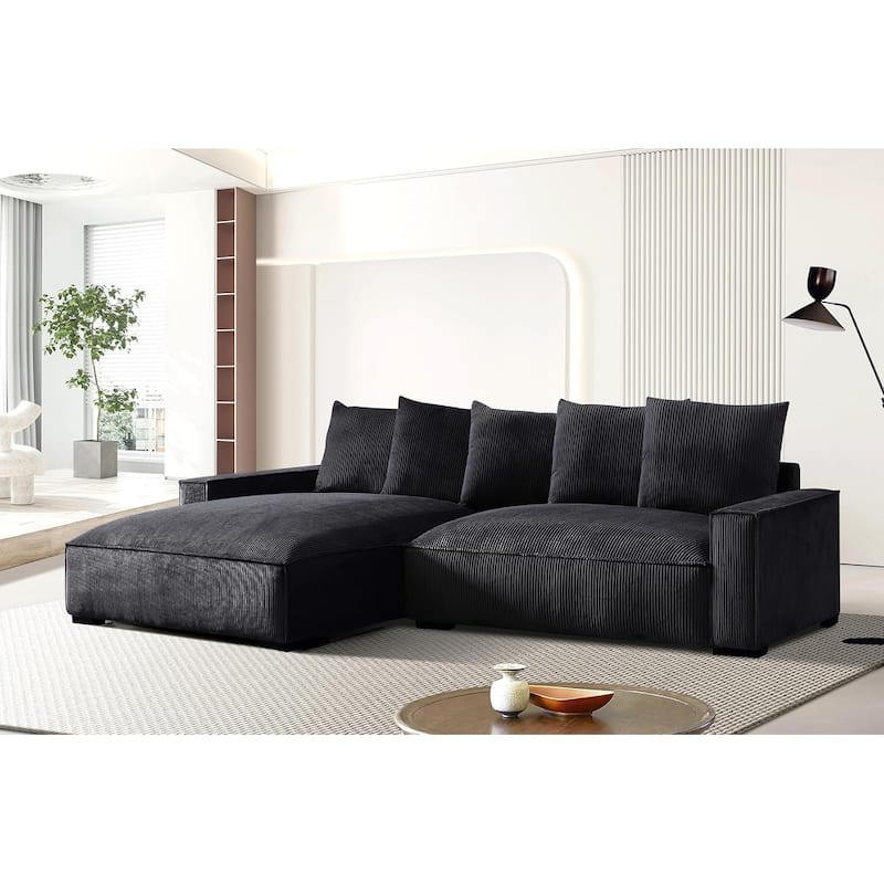 Transitional Luxe Upholstered Living Room Sectional 106.7 inch