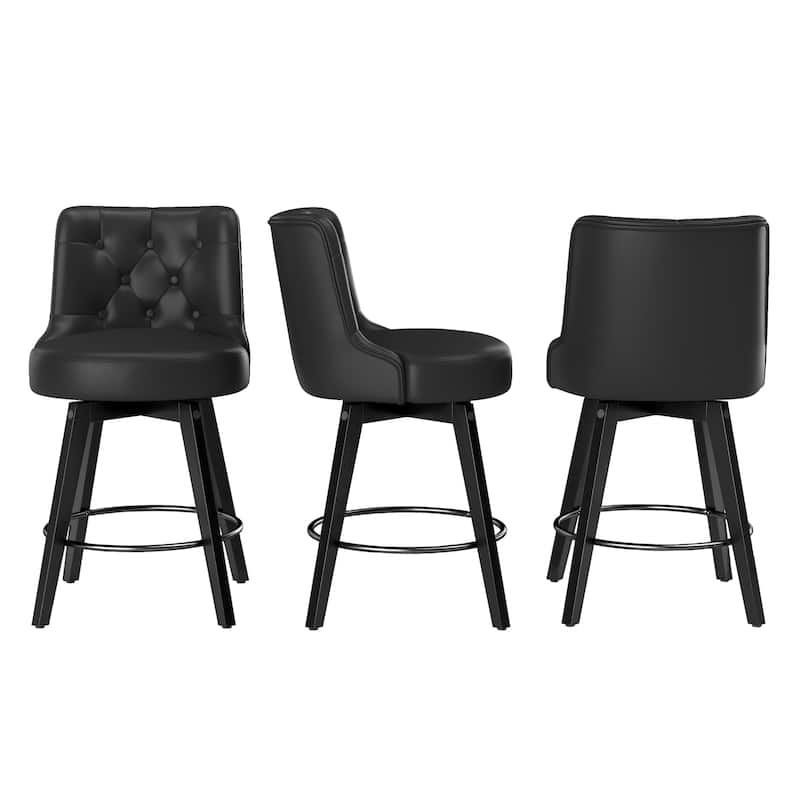 LUE BONA 26" Counter Height Bar Stools Swivel Bar stool with Backs - 26" H