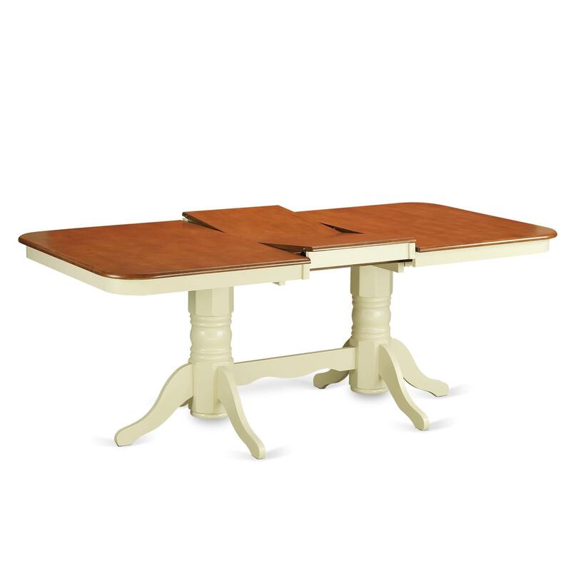 East West Furniture Modern Dining Table Set- a Rectangle Table and Dining Room Chairs, Buttermilk & Cherry (Pieces Option)