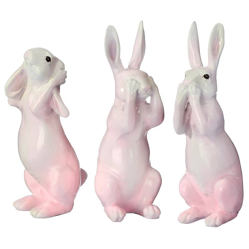 6.5" Resin Hear/See/Speak No Evil Bunny Set of 3