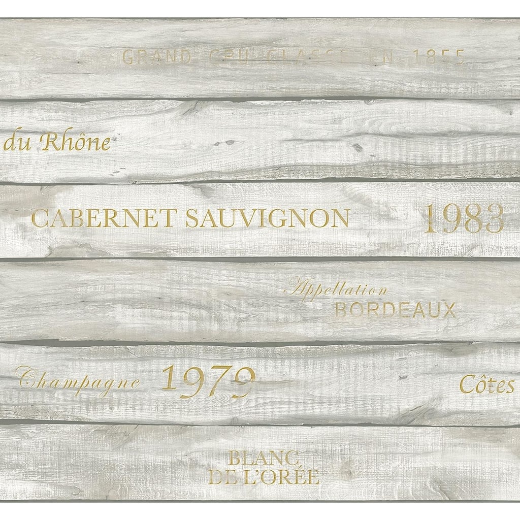 Seabrook Designs Preston Faux Wine Crate Unpasted Wallpaper