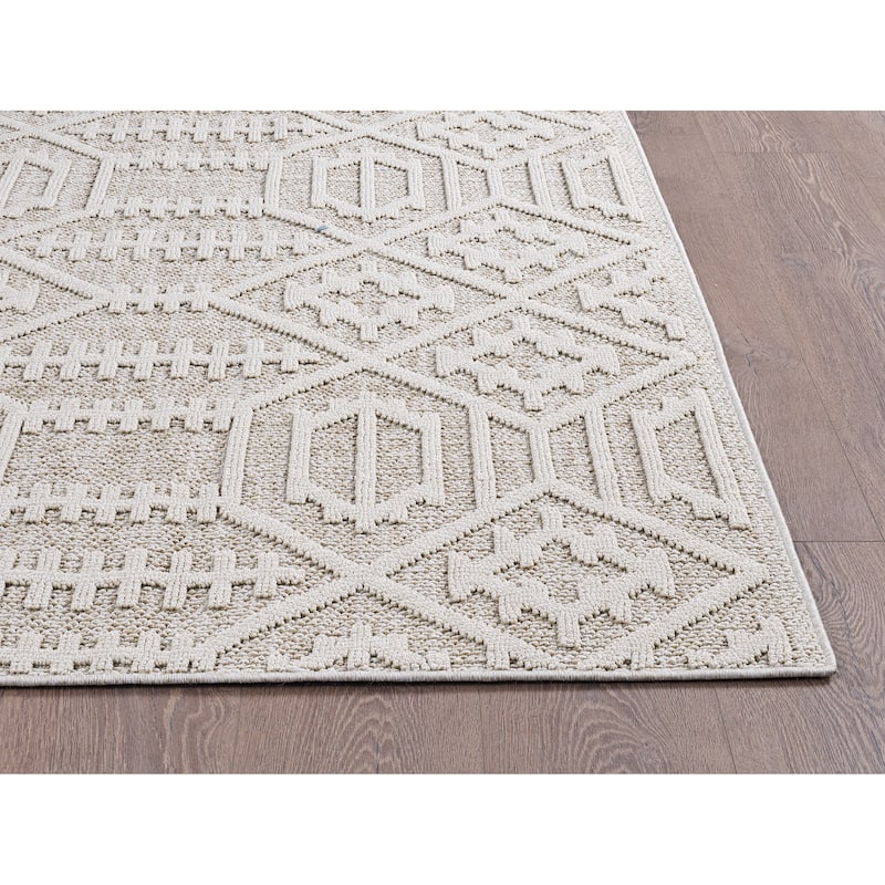 Domani Bella Modern Southwestern Textured Indoor / Outdoor Area Rug