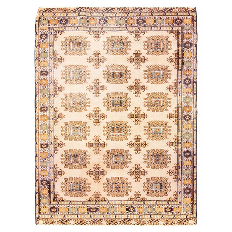 ECARPETGALLERY Hand-knotted Antalya Vintage Cream Wool Rug - 3'9 x 4'7 - Cream - 3'9 x 4'7
