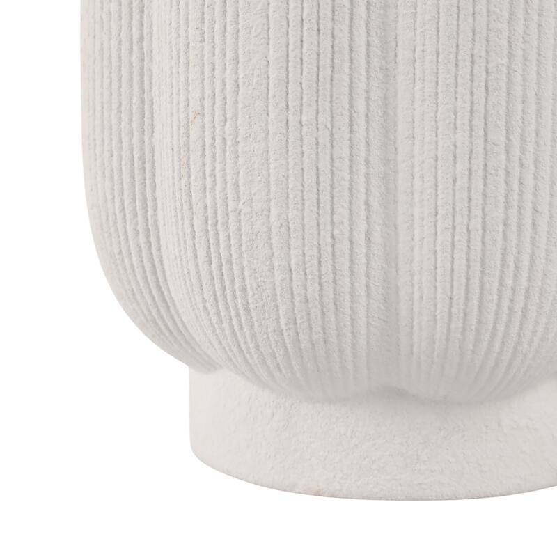 Stoneware Scallop Shaped Planters Decorative Containers (Set of 2) - 8" x 8" x 8"