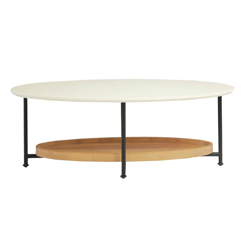 Madison Park Beaumont White/ Natural Coffee Table