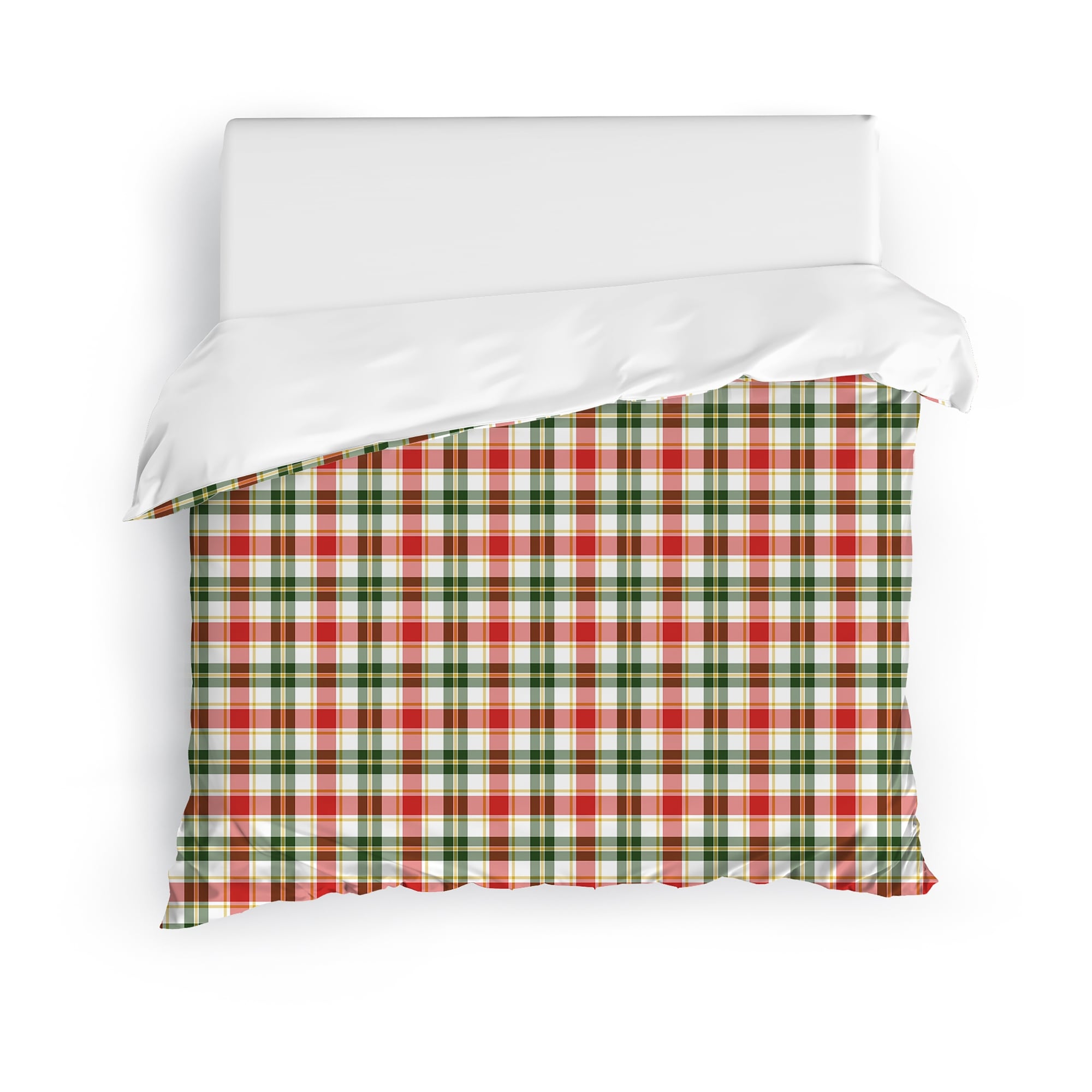 Christmas Red And Green Santa Plaid Duvet Cover By Kavka Designs Overstock 30772770