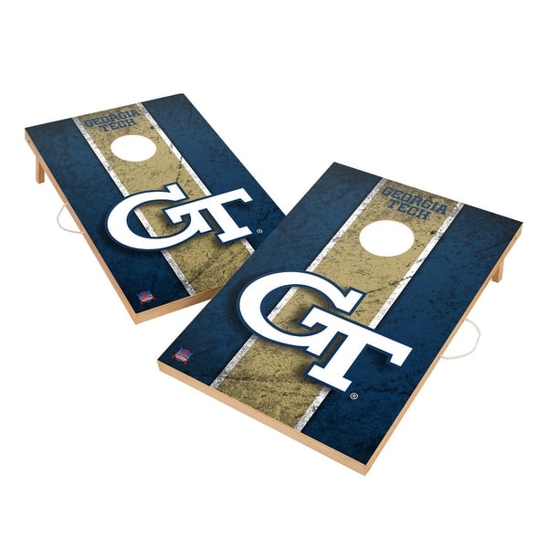 slide 2 of 5, Vintage Georgia Tech Yellow Jackets Regulation 2x4 Cornhole Set Include Carry Case