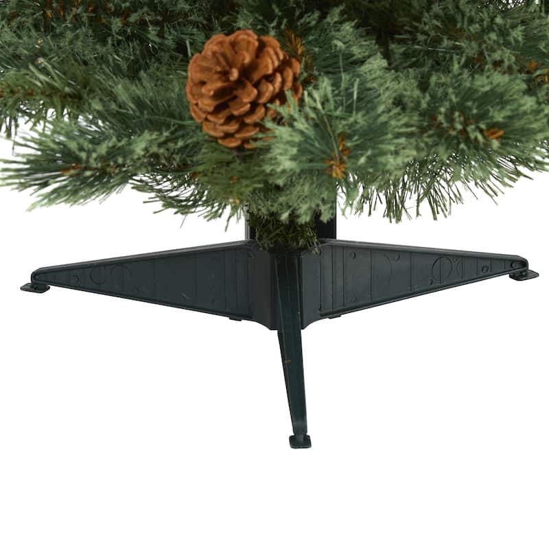 3’ Pre-Lit Mountain Pine Artificial Christmas Tree, Clear LED Lights - 3 Foot