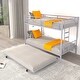 preview thumbnail 59 of 71, Twin over Twin Elegance Clean-Lined Bunk Bed, Heavy Duty Metal Structure Bunk Bed Frame Steel Slat Support(No Box Spring Needed) Silver/Silver - Twin