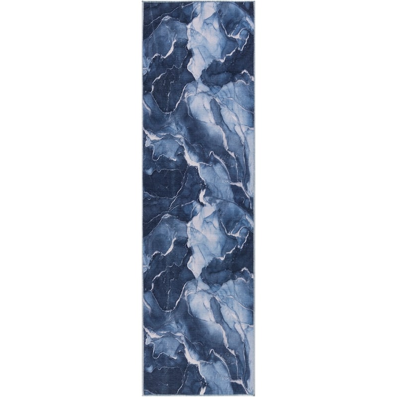 Nourison Home Daydream Indoor Abstract Area Rug. - 2' 2" x 7' 6" - Navy
