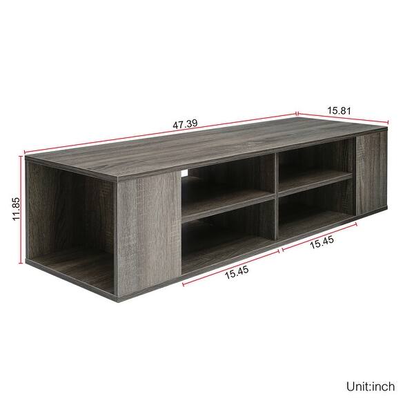 47'' Wall Mounted TV Cabinet Floating TV Stand with Open Storage ...