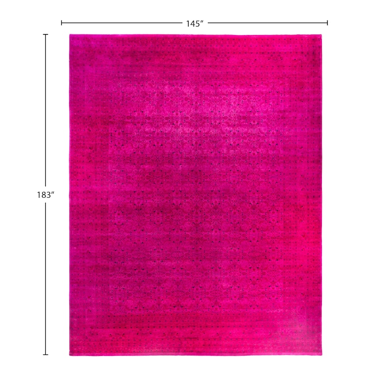 Overdyed One-of-a-Kind Hand-Knotted Area Rug - Pink - 12' 1" x 15' 3"