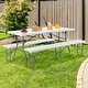 preview thumbnail 1 of 3, Portable folding bench outdoor picnic bench White