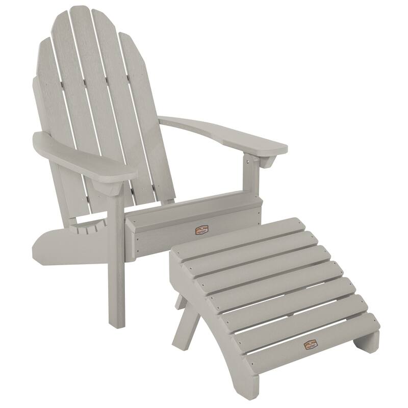 HIGHWOOOD Essential Adirondack Chair with Folding Ottoman