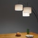 preview thumbnail 5 of 7, Brightech Trilage 84 in. Oil Brushed Bronze Mid-Century Modern 3-Light Adjustable LED Floor Lamp with 3 Beige Fabric Drum Shades