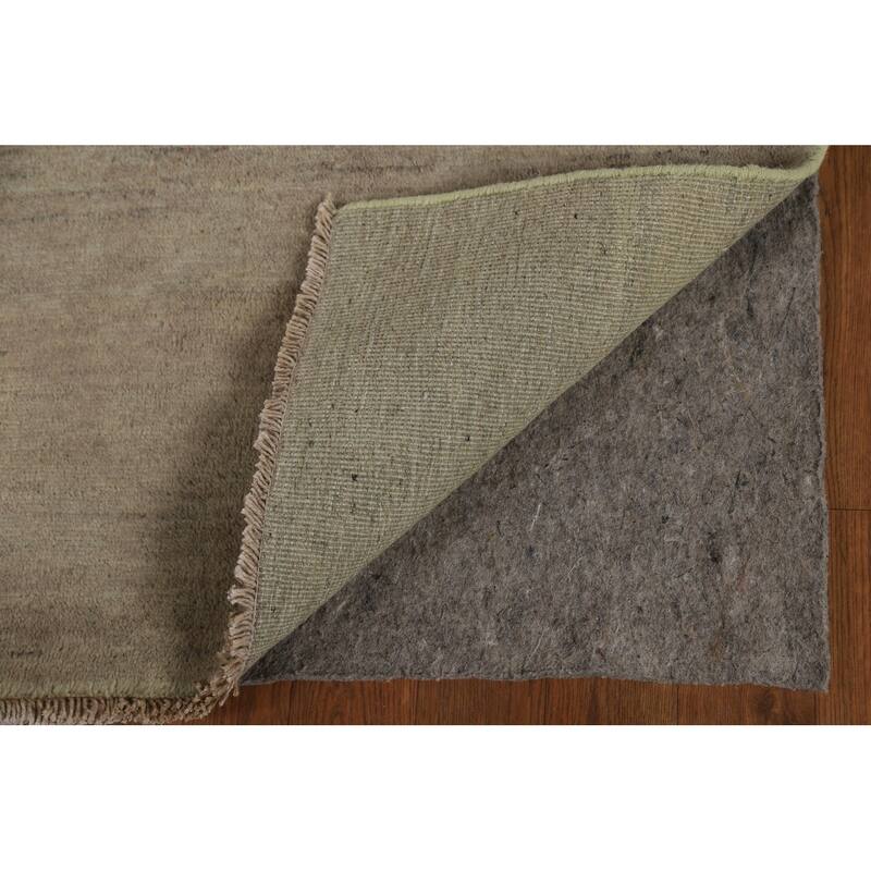 Green & Beige Gabbeh Modern Foyer Rug Handmade Wool Carpet - 2'8"x 4'1"
