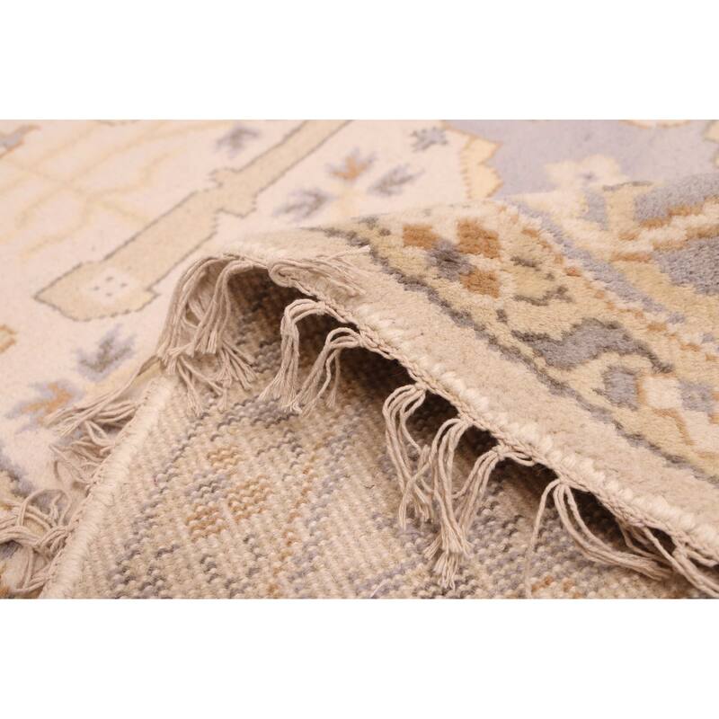 ECARPETGALLERY Hand-knotted Royal Oushak Ivory Wool Rug - 8'0 x 7'9