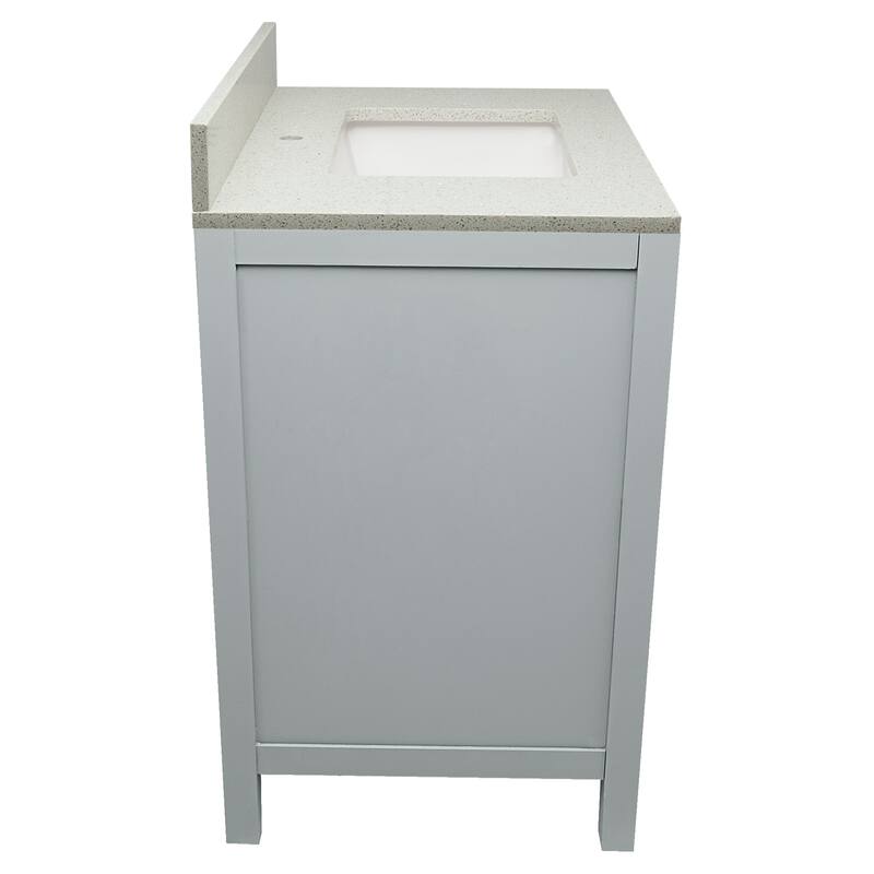 Nevado 31" Bathroom Vanity in Espresso with Quartz Stone Vanity Top Sink w/ Backsplash in Galaxy White Single Hole