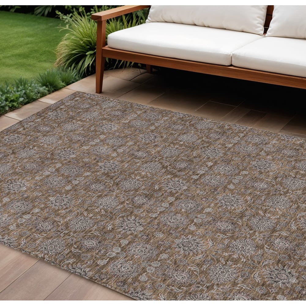HomeRoots Floral Transitional Rectangle Outdoor Rug