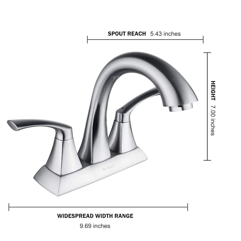 2-Handle Brushed Nickel Centerset Bathroom Sink Faucet with Drain Assembly