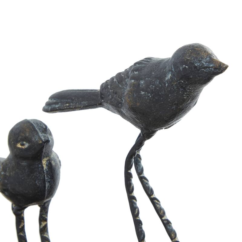Grey Iron Farmhouse Sculpture Birds 7 x 18 x 4 - 18 x 4 x 7