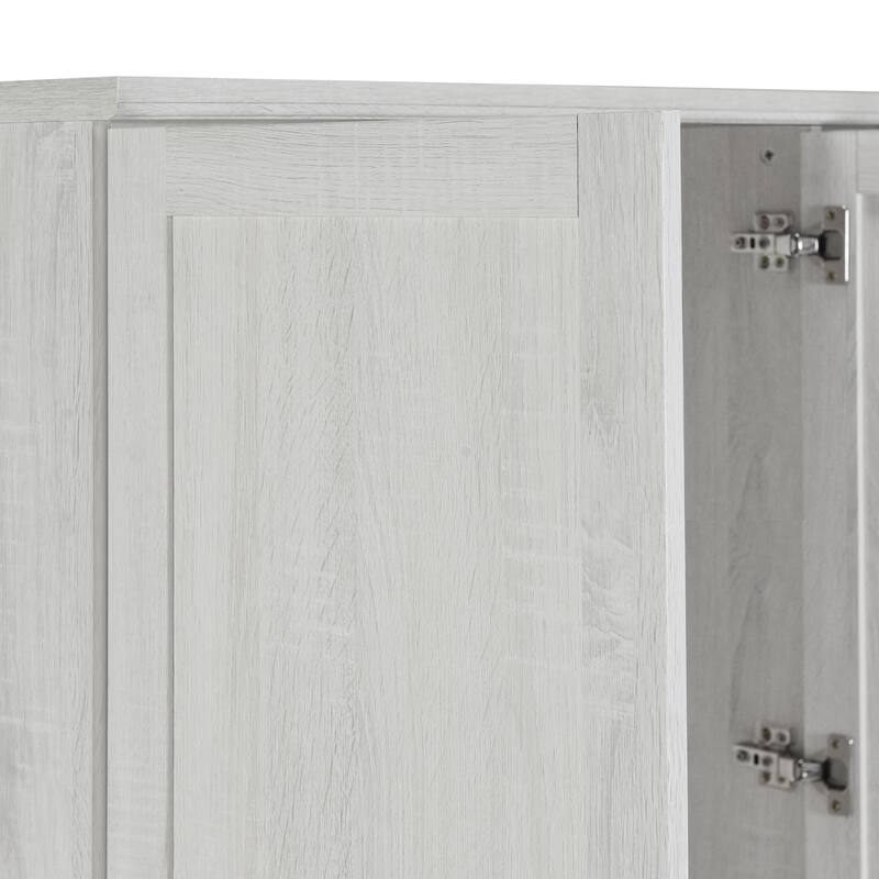 Four Door Wardrobe Armoire Closet with Three Drawers for Stylish and Convenient Storage Solutions