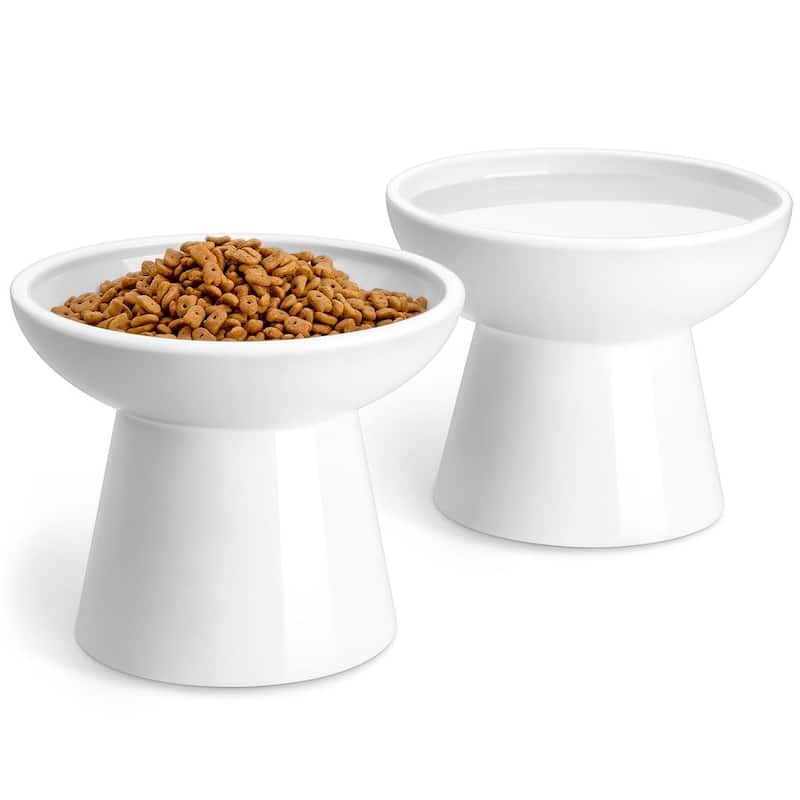 vancasso Elevated Stoneware 2-Piece Raised Dog & Cat Bowl Set
