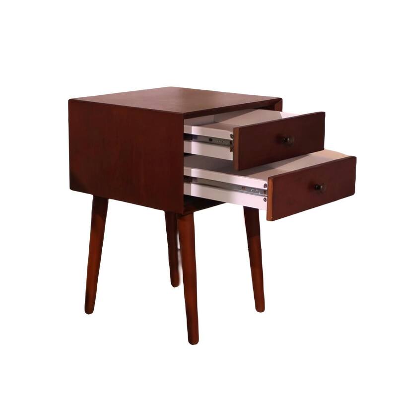 Nightstand with 2-Drawers, Small Side End Table with Storage