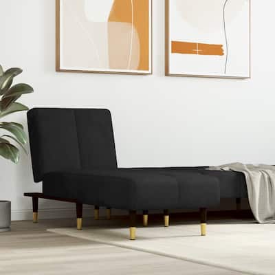 vidaXL Chaise Longue Black Velvet - 21.7" x 55.1" x 27.6"