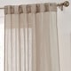 preview thumbnail 48 of 47, HLC.ME Emily Faux Linen Semi Sheer Transparent Rod Pocket Back Tab Lightweight Window Curtains Wide Panels, Pair 54 W x 84 L - Taupe
