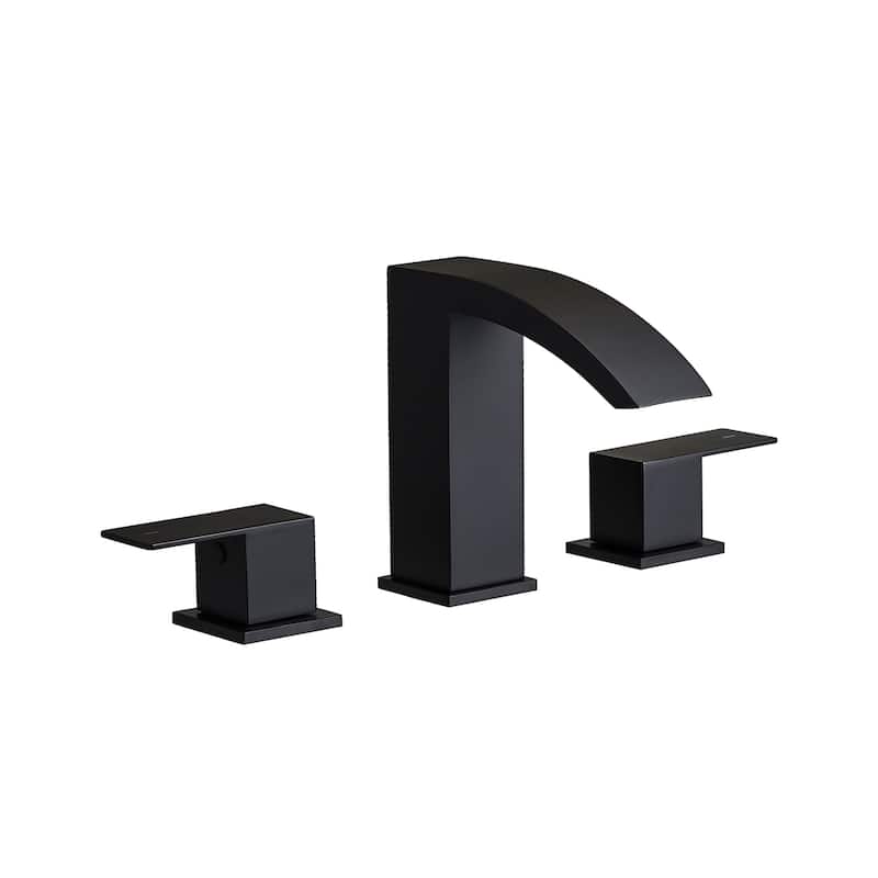 Topcraft Stainless Steel Two Handle Bathroom Sink Faucet - Matte Black