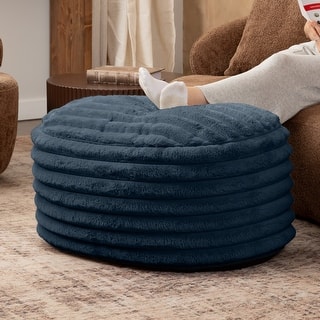 Jaxx Paran Pouf - Fluffy Faux Fur Ottoman for Modern Interior Design