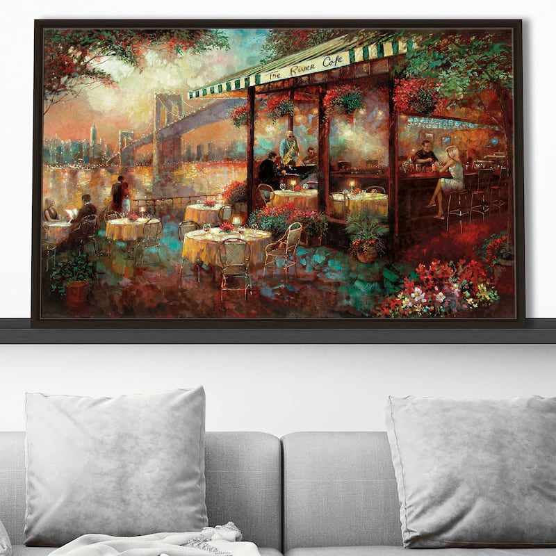 "The River Cafe" by Ruane Manning Print on Floating Canvas