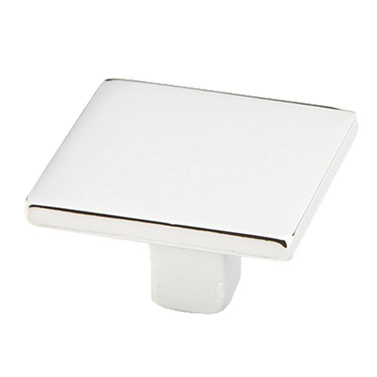 Schaub and Company Armadio Modern 1-3/8" Square Cabinet Knob - Made in - Polished Chrome