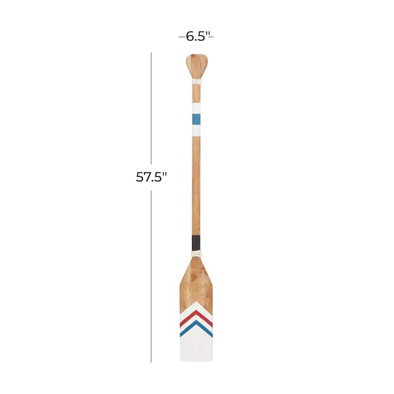 Wood Paddle Novelty Canoe Oar Home Wall Decor with Arrow Design and Rope Detail - White or Blue - Roche River Decor