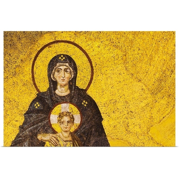 "Turkey, Istanbul, Mosaic of Virgin Mary and Jesus in Haghia Sophia Mosque" Poster Print